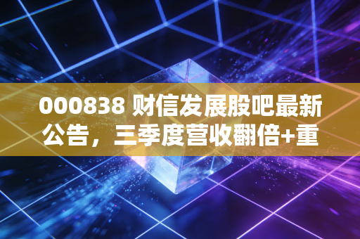 000838 财信发展股吧最新公告,三季度营收翻倍+重庆旧改项目落地,散户是走是留?