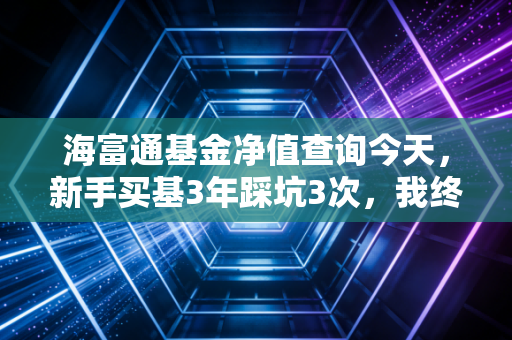 海富通基金净值查询今天,新手买基3年踩坑3次,我终于搞懂看净值不是瞎跟风