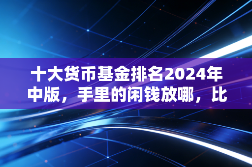 十大货币基金排名2024年中版,手里的闲钱放哪,比余额宝多赚30%的选择真的存在吗?