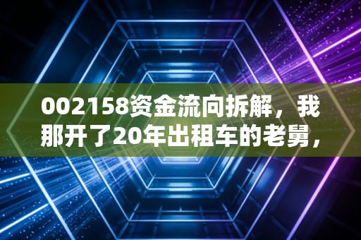 002158资金流向拆解,我那开了20年出租车的老舅,靠跟踪它3个月赚了4万的启示