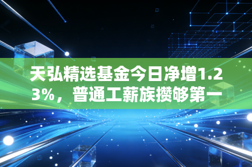 天弘精选基金今日净增1.23%，普通工薪族攒够第一个10万的理财思路我帮你捋清楚了