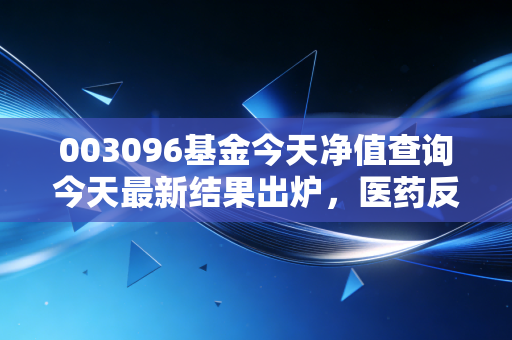 003096基金今天净值查询今天最新结果出炉,医药反弹潮下,基民的钱袋子该怎么守?