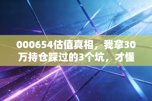 000654估值真相,我拿30万持仓踩过的3个坑,才懂主动基估值根本不能照搬股票逻辑