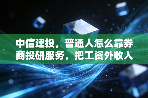 中信建投,普通人怎么靠券商投研服务,把工资外收入翻3倍?
