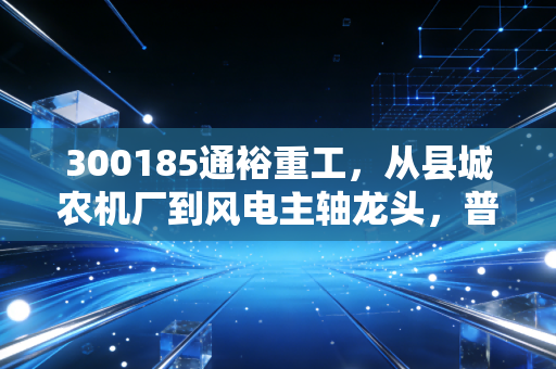 300185通裕重工，从县城农机厂到风电主轴龙头，普通人能从这家隐形冠军身上挖到什么投资逻辑？