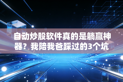 自动炒股软件真的是躺赢神器？我陪我爸踩过的3个坑，给所有想靠AI炒股的人提个醒