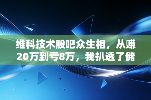 维科技术股吧众生相,从赚20万到亏8万,我扒透了储能小龙头的真实价值与炒作暗线