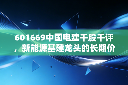 601669中国电建千股千评,新能源基建龙头的长期价值与短期波动逻辑解析