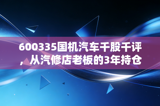 600335国机汽车千股千评,从汽修店老板的3年持仓故事,看懂国资车企的投资逻辑与避坑指南