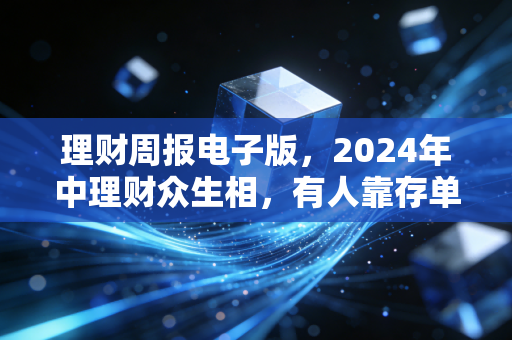 理财周报电子版，2024年中理财众生相，有人靠存单赚出全家旅游费，有人追热点亏掉20%首付