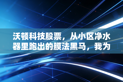 沃顿科技股票,从小区净水器里跑出的膜法黑马,我为什么拿了3年还没卖?