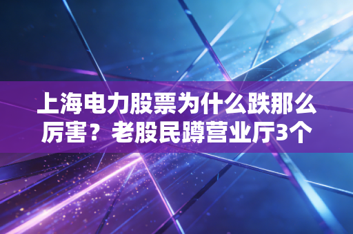 上海电力股票为什么跌那么厉害?老股民蹲营业厅3个月摸透的3个底层逻辑,看完再也不瞎抄底