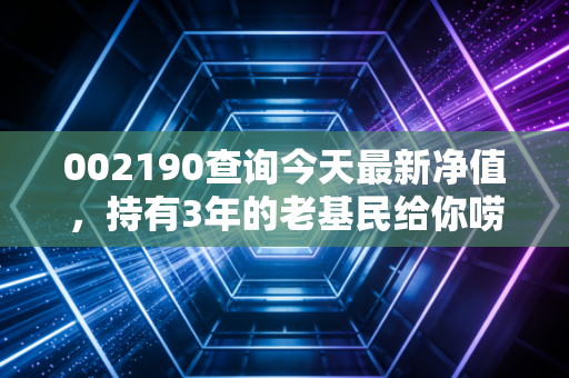 002190查询今天最新净值，持有3年的老基民给你唠唠这只基的买点、风险和后续走势