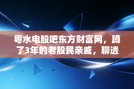 粤水电股吧东方财富网，蹲了3年的老股民亲戚，聊透新能源基建的投资逻辑和散户踩过的那些坑