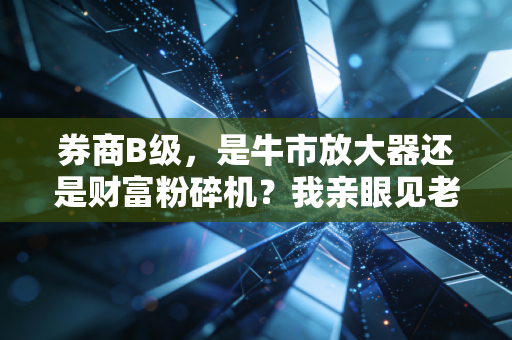 券商B级,是牛市放大器还是财富粉碎机?我亲眼见老股民3个月赚2倍又1个月亏光本金