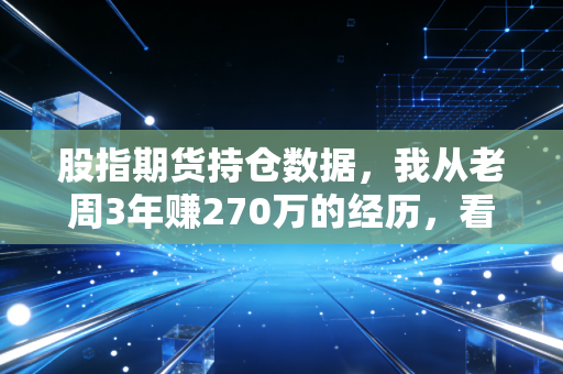 股指期货持仓数据,我从老周3年赚270万的经历,看懂普通人抄作业的正确姿势