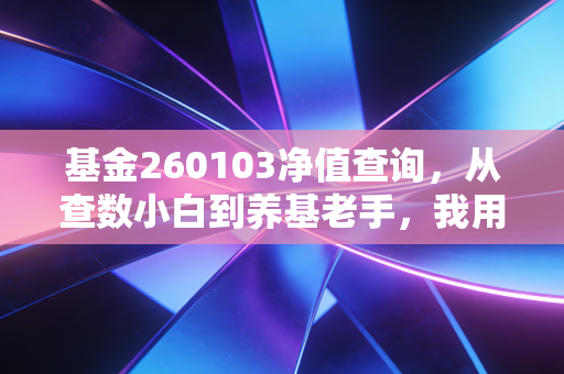 基金260103净值查询,从查数小白到养基老手,我用3年实操摸清的门道