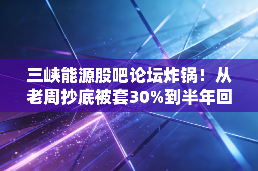 三峡能源股吧论坛炸锅！从老周抄底被套30%到半年回血40%，我看到了散户最容易踩的3个坑
