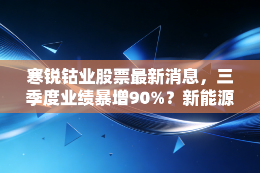 寒锐钴业股票最新消息,三季度业绩暴增90%?新能源上游周期股的机会和坑我给你说透
