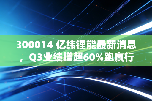 300014 亿纬锂能最新消息，Q3业绩增超60%跑赢行业，储能+出海双轮驱动下普通人该怎么选？