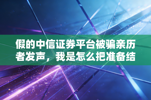 假的中信证券平台被骗亲历者发声，我是怎么把准备结婚的37万积蓄全搭进去的
