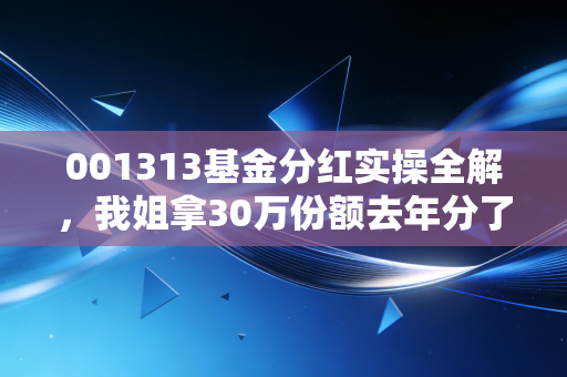 001313基金分红实操全解,我姐拿30万份额去年分了2.4万,普通人该落袋为安还是复利滚存?