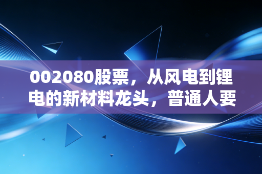 002080股票，从风电到锂电的新材料龙头，普通人要不要上车？