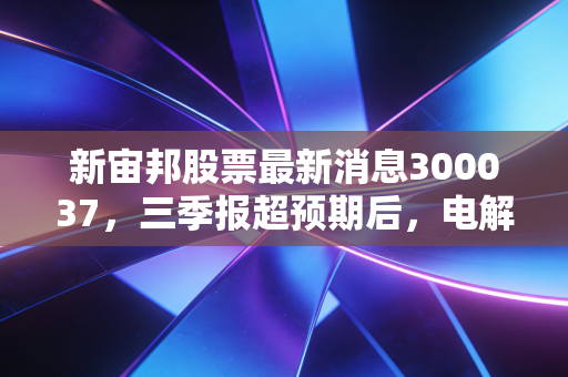 新宙邦股票最新消息300037,三季报超预期后,电解液龙头的第二增长曲线能不能撑起300亿市值?