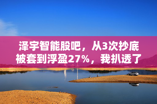 泽宇智能股吧,从3次抄底被套到浮盈27%,我扒透了这家专精特新小巨人的底牌