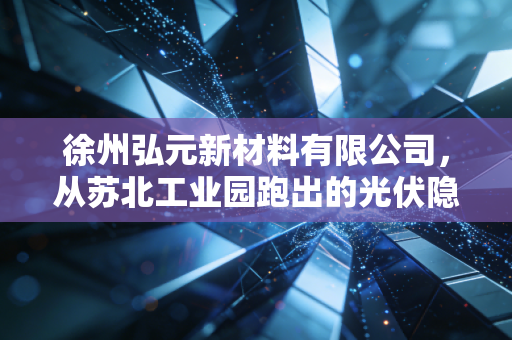 徐州弘元新材料有限公司,从苏北工业园跑出的光伏隐形黑马,给县域制造业升级打了什么样的样?
