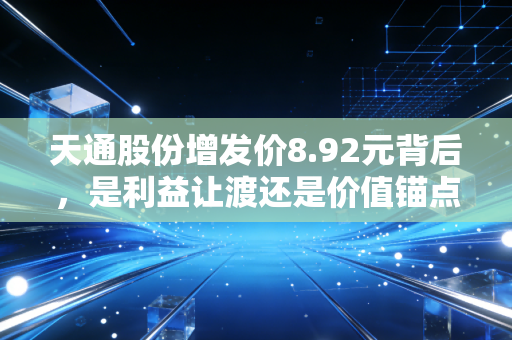 天通股份增发价8.92元背后，是利益让渡还是价值锚点？普通散户要不要跟着布局？