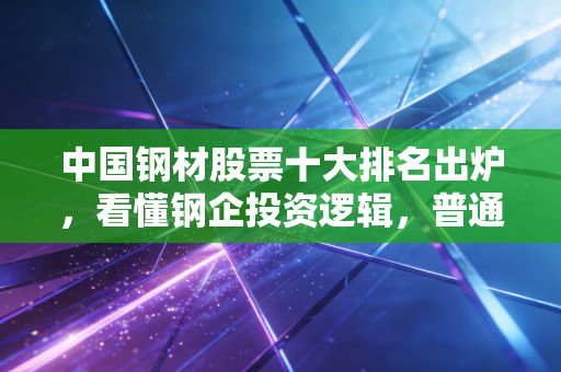 中国钢材股票十大排名出炉,看懂钢企投资逻辑,普通人也能抓住周期红利