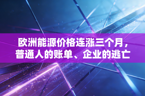 欧洲能源价格连涨三个月，普通人的账单、企业的逃亡，和欧盟骑虎难下的能源转型账