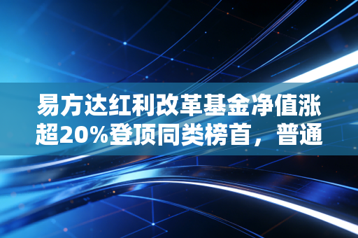 易方达红利改革基金净值涨超20%登顶同类榜首,普通工薪族买基到底该看什么?