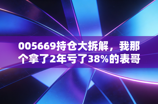 005669持仓大拆解，我那个拿了2年亏了38%的表哥，终于搞懂为啥涨不上去了