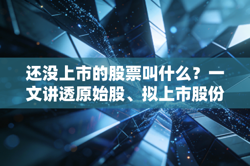 还没上市的股票叫什么？一文讲透原始股、拟上市股份的门道与避坑指南