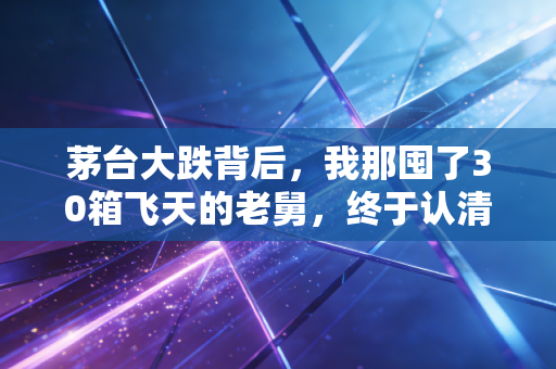 茅台大跌背后,我那囤了30箱飞天的老舅,终于认清了硬通货的幻觉