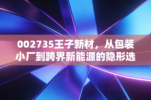002735王子新材，从包装小厂到跨界新能源的隐形选手，普通散户该不该上车？