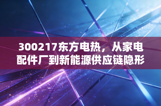 300217东方电热，从家电配件厂到新能源供应链隐形冠军，普通人能复制的细分赛道红利逻辑