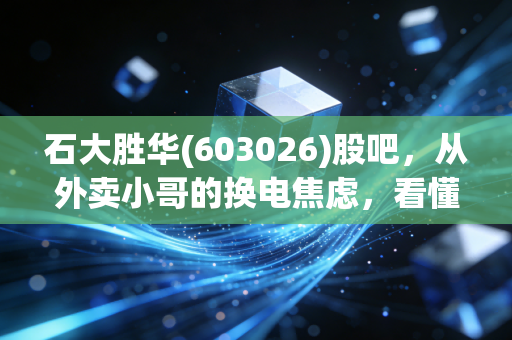 石大胜华(603026)股吧，从外卖小哥的换电焦虑，看懂溶剂龙头的长期投资逻辑到底能不能打