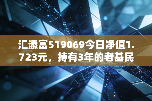 汇添富519069今日净值1.723元,持有3年的老基民告诉你,价值型基金要不要现在加仓?