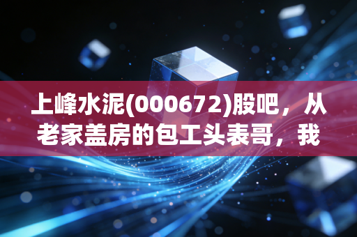 上峰水泥(000672)股吧，从老家盖房的包工头表哥，我看懂了这家区域水泥龙头的长期逻辑