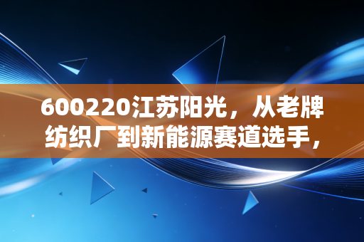 600220江苏阳光，从老牌纺织厂到新能源赛道选手，普通散户踩过的坑与藏着的机会
