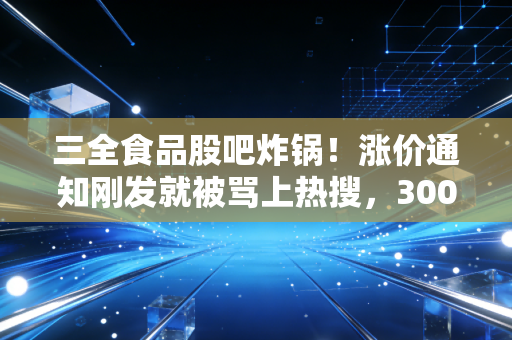 三全食品股吧炸锅！涨价通知刚发就被骂上热搜，300亿速冻龙头到底是价值洼地还是估值陷阱？