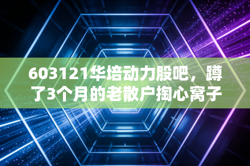 603121华培动力股吧，蹲了3个月的老散户掏心窝子，别被短期波动带偏了长期逻辑