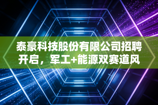 泰豪科技股份有限公司招聘开启，军工+能源双赛道风口下，普通人如何拿到产业红利入场券？