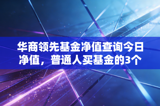 华商领先基金净值查询今日净值，普通人买基金的3个踩坑教训，我用5万学费换回来的