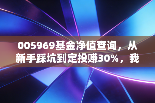 005969基金净值查询，从新手踩坑到定投赚30%，我总结的6个实用配置技巧