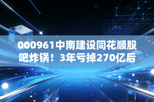 000961中南建设同花顺股吧炸锅!3年亏掉270亿后,中小股东的回本梦还能圆吗?