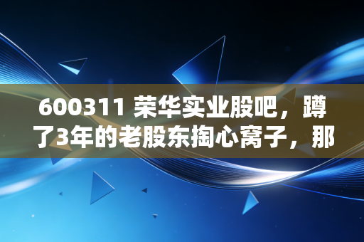 600311 荣华实业股吧,蹲了3年的老股东掏心窝子,那些保壳、重组、抄底的真话我全说了